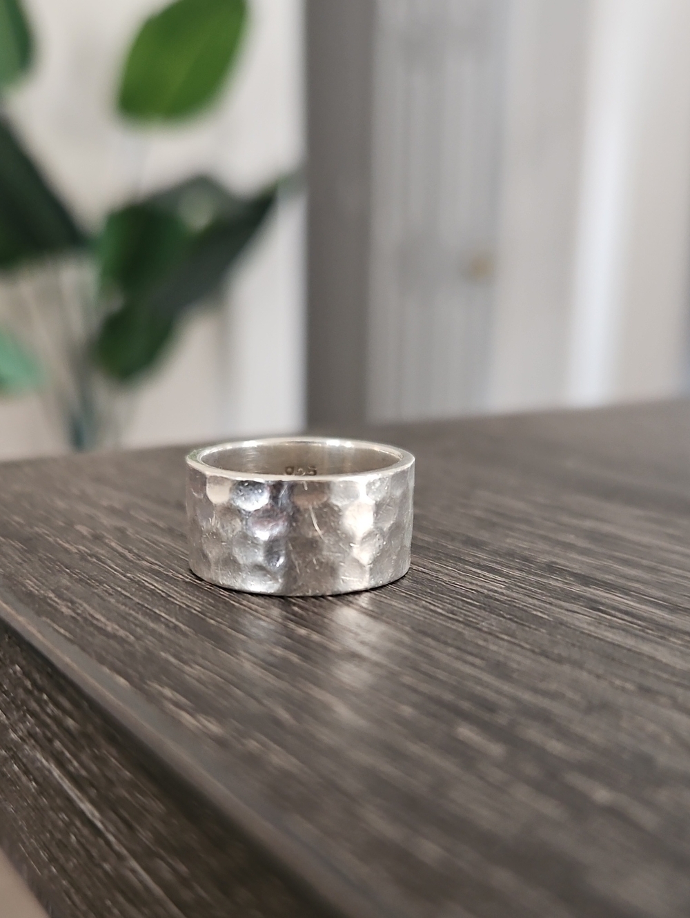 Vintange Taxco Hammered Sterling Silver Cigar Band